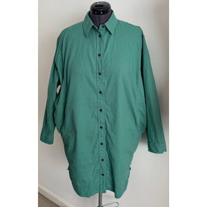 Women's Universal Thread Oversized Green Button Down Shirt Dress M